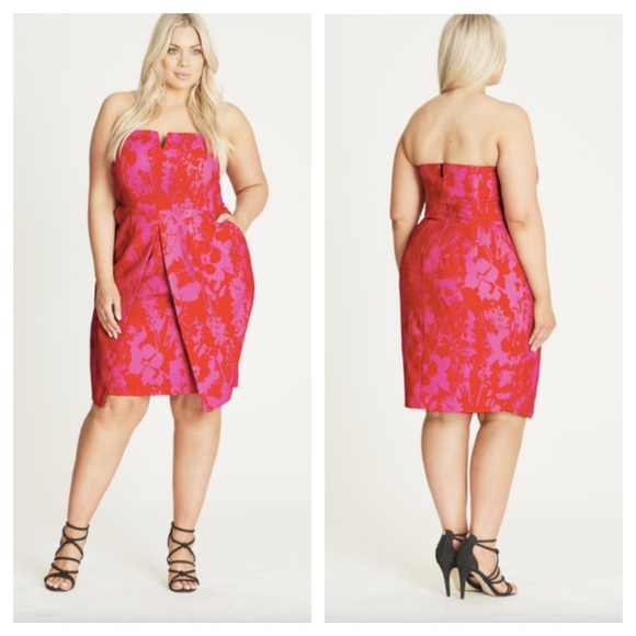 City Chic Dresses & Skirts - City Chic NWT mono print strapless size 16/S